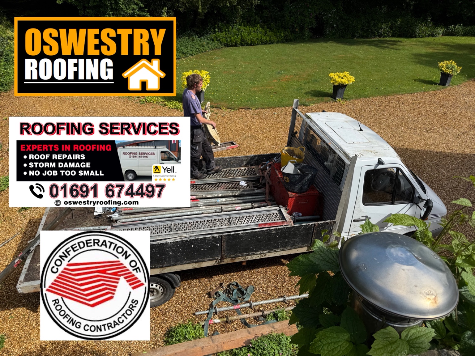 Oswestry Roofing Services Completed interlocking tiled roof with neatly finished hips, valleys and verge caps for roofing work in Oswestry