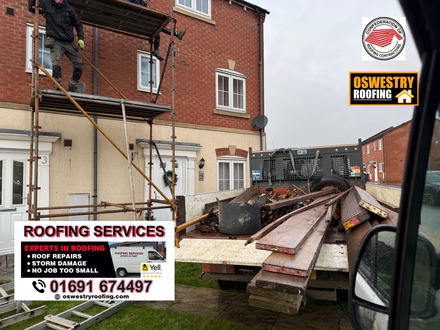 Oswestry Roofing Services Completed solid tiled conservatory roof with insulated lightweight roof coverings for roofing work in Oswestry