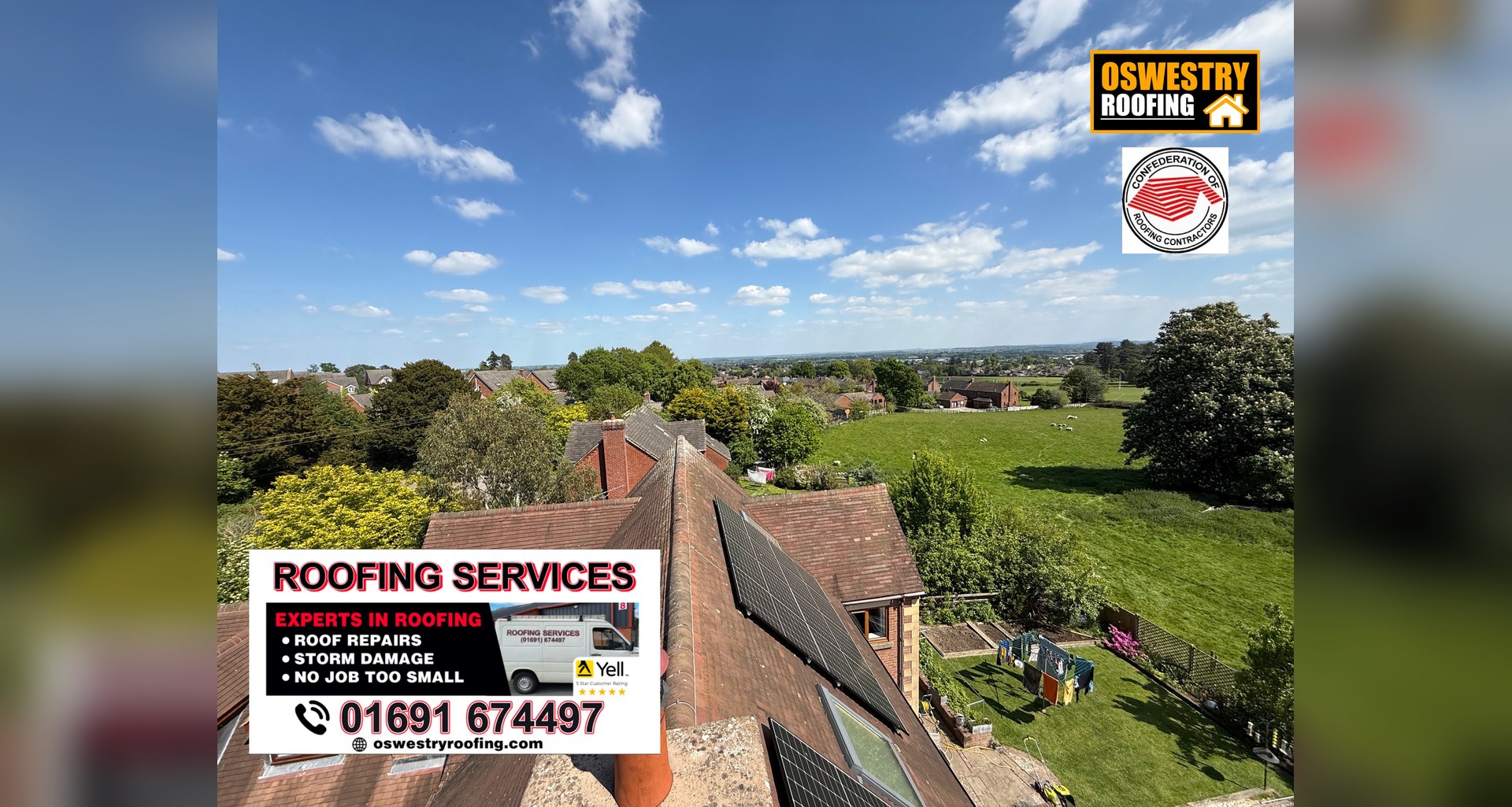 Oswestry Roofing Services Completed insulated tiled conservatory roof conversion with finished hips and roof edges in Oswestry
